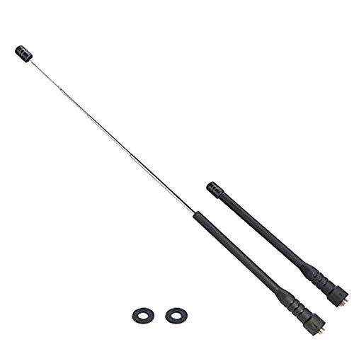 Walkie Talkie Antenna Upgrade VA-771R 16-Inch Retractable/Telescoping Ham Radio Antennas VHF/UHF (144/430Mhz) Dual Band Antenna SMA-Female Compatible with BaoFeng UV-5R UV-82 F8HP by VL (2 Pack)