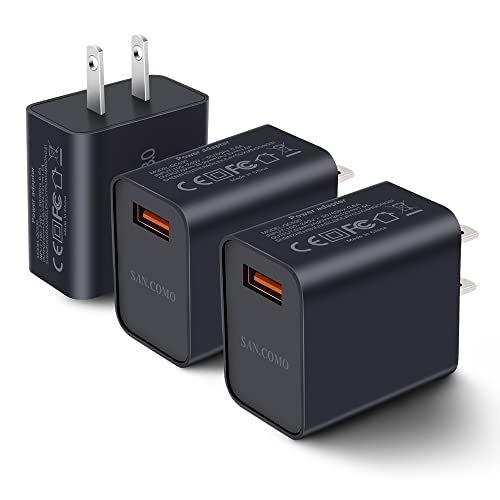 [3-Pack] Quick Charge 3.0 Wall Charger,18W QC 3.0 USB Wall Charger Adapter Fast Charging Block Compatible Wireless Charger Compatible with Samsung Galaxy S10 S9 S8 Plus S7 S6 Edge Note 9, LG, Kindle