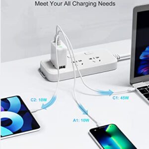 USB C Wall Charger, 65W 3-Port GaN Charger, PPS PD3.0 Fast Charging Block Foldable, Hurple 65W USB C Charger for MacBook Air Pro, iPhone 13, Galaxy S22, Note 20, iPad Pro, Airpods, Watch and More