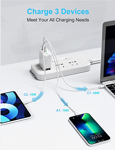 USB C Wall Charger, 65W 3-Port GaN Charger, PPS PD3.0 Fast Charging Block Foldable, Hurple 65W USB C Charger for MacBook Air Pro, iPhone 13, Galaxy S22, Note 20, iPad Pro, Airpods, Watch and More