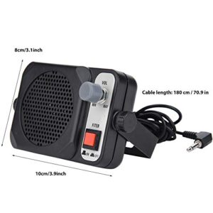 Bewinner Mini External Speaker Mobile Car Radio External Speaker for Two Way Radio for Motorola YAESU Portable Speaker for Walkie Talkie
