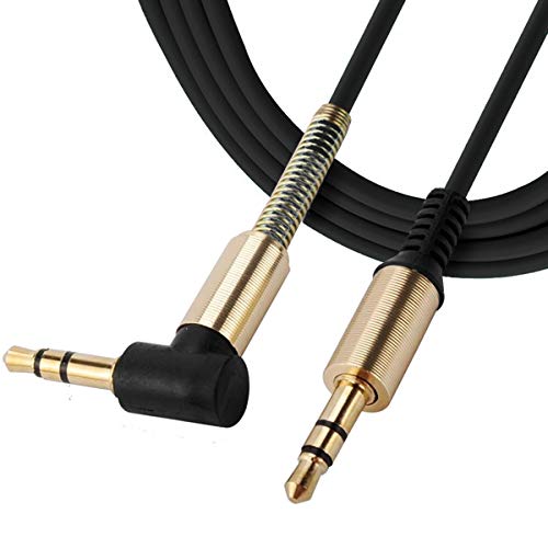 JacobsParts 3.5mm AUX Cable Car Stereo Audio Auxiliary Headphone Jack Cord Right Angle Male to Male, 3ft (Black)
