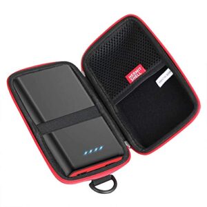 hermitshell hard travel case for ekrist/lanluk portable charger power bank 25800mah (black + red zipper)