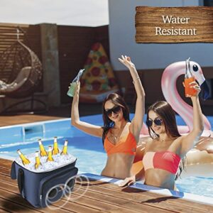 Margaritaville Cooler Bluetooth Speaker, Wireless & Portable Speaker with Ice Chest, 12 Can & Bottle Capacity, 33 Foot Range & 5 Hours of Playtime, Navy