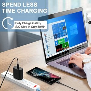 45W USB-C Super Fast Charging Type C Wall Charger for Samsung Galaxy S23 Ultra/S23/S23+/S22 Ultra/S22/S22+/Note 20/S21 S20 Ultra, Galaxy Tab S8, 45 Watt PPS Charger with 5FT C Charging Cable