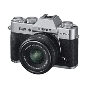 fujifilm x-t30 mirrorless digital camera w/xc15-45mm kit – silver