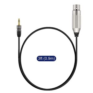 J&D XLR to 3.5mm Microphone Cable, PVC Shelled XLR Female to 3.5mm 1/8 inch TRS Male Balanced Cable XLR to TRS 1/8 inch Adapter for DSLR Camera, Computer Sound Card, 3 Feet