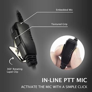 ProMaxPower 1-Wire C-Shape Swivel Earpiece Headset with PTT Button Mic for Motorola Two-Way Radio Walkie Talkies Mag One BPR40 CP100, CP200D, CLS1110, CLS1410, EP450, GP308, RDM2070D, RMU2040, RMU2080