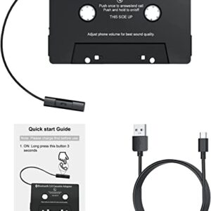 Kedok Audio Cassette Aux Adapter, Bluetooth 5.0 Cassette Receiver,Cassette Tape to Aux Adapter,Tape Audio Adapter, Tape Desk Player for Listening Mobile Phone Music and Car Voice,Hands Free