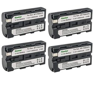 kastar np-f570 battery (4-pack) for sony l series infolithium battery np-f570, np-f550, np-f530, np-f330 and sony dcrvx2100, hdrfx1, hd1000u, hvrz1u, hxr-nx5u, nex-fs100 cameras