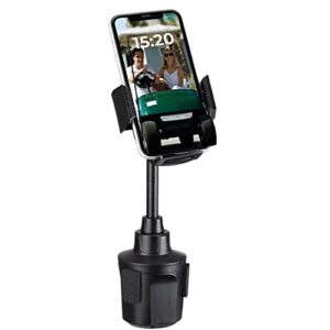 kemimoto car cup holder phone mount 360° adjustable cell phone holder compatible with car, golf cart, truck, atv, black
