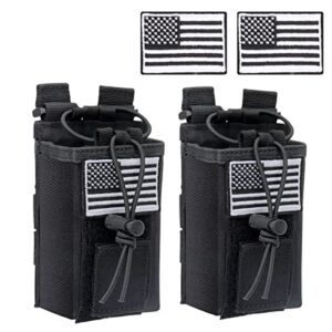 2 pack tactical radio holder case molle radio holder duty belt military heavy case accessories radios pouch holster bag for baofeng uv-5r bf-f8hp uv-9r two way radio walkie talkies adjustable storage
