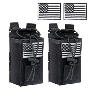 2 Pack Tactical Radio Holder Case Molle Radio Holder Duty Belt Military Heavy Case Accessories Radios Pouch Holster Bag for Baofeng UV-5R BF-F8HP UV-9R Two Way Radio Walkie Talkies Adjustable Storage