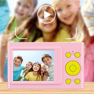 Gosuguu Kids Color Camera，2.4 Inch 1200 W Mini Children Cam with Flash, Lighting, Taking Photos, Recording, Listening to Music,Gifts for Boys&Girls (No Card) (Pink)