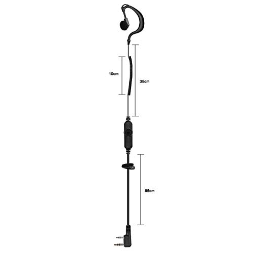 Retevis Volume Adjustable Earhook Two Way Radio Earpiece with Mic, Coil Tube, Compatible RT22 RT21 H-777 RT68 RT22S RB29 pxton Kenwood 2 Way Radios, 2 Pin Walkie Talkie Earpiece(6 Pack)