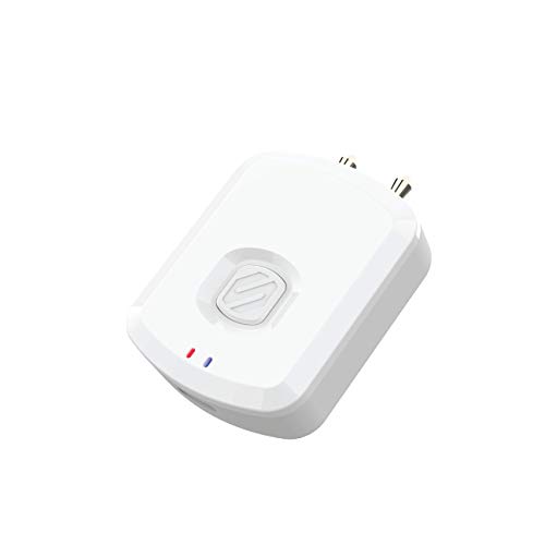 SCOSCHE BTTWT-SP FlyTunes Universal Portable Bluetooth 4.1 Wireless Audio Transmitter for Use with AirPods, Earbuds/Headphones, TV’s and More - White