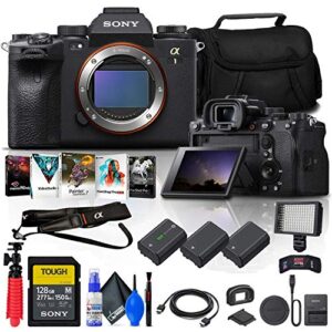 sony alpha 1 mirrorless digital camera (body only) (ilce-1/b) + 128gb tough memory card + corel photo software + 2 x np-fz100 battery + led light + case + hdmi cable + more (renewed)