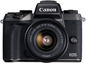 canon eos m5 mirrorless camera kit 15-45mm lens kit – wi-fi enabled & bluetooth (renewed)
