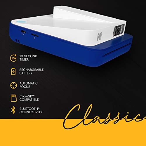 KODAK Smile Classic Digital Instant Camera with Bluetooth (Blue) Starter Kit
