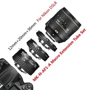 MEIKE N-AF1-A Macro Electronic Mount Auto Foucs Macro Metal Extension Tube Adapter for Nikon DSLR Camera D80 D90 D300 D300SD800 D3100 D3200 D5000 D5100 D5200 D7000 D7100 etc