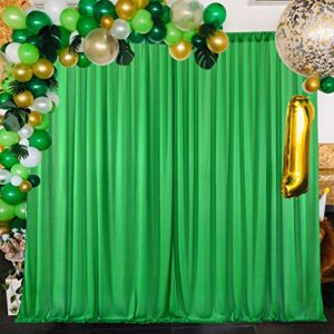 10ft x 7ft green backdrop curtain for parties green wrinkle free backdrop drapes panels for baby shower birthday party photo photography photoshoot polyester fabric background decoration