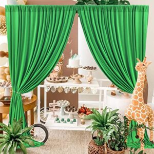 10ft x 7ft Green Backdrop Curtain for Parties Green Wrinkle Free Backdrop Drapes Panels for Baby Shower Birthday Party Photo Photography Photoshoot Polyester Fabric Background Decoration