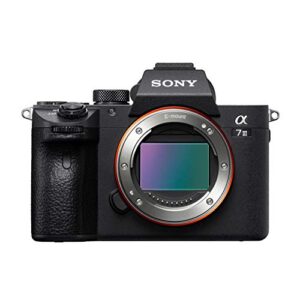 Sony Alpha a7 III Mirrorless Digital Camera Bundle with FE 50mm f/1.8 Lens, Photo Software Suite, 64GB SD Memory Card, Rechargeable Battery (2-Pack) and Charger, Camera Bag (6 Items)