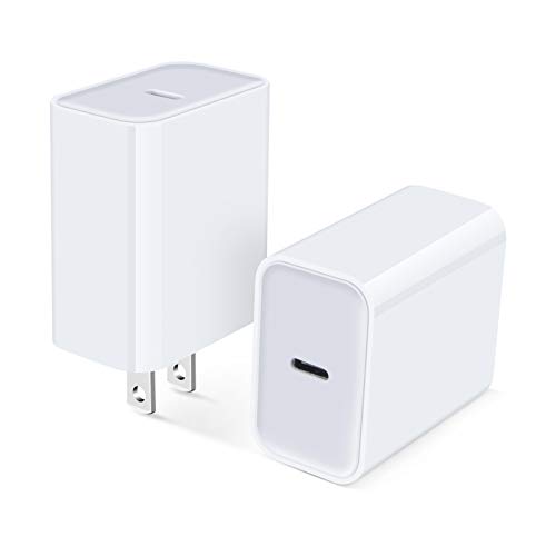 USB C Wall Charger, 2Pack 20W PD Power Adapter USBC Fast Charging Block Brick Box Type C Wall Plug for iPhone 14/14 Pro Max/14 Plus/13 12 11 Pro Max/Mini/SE/XR/XS/X/8,iPad,Samsung S23 S22 S21 S20 A53