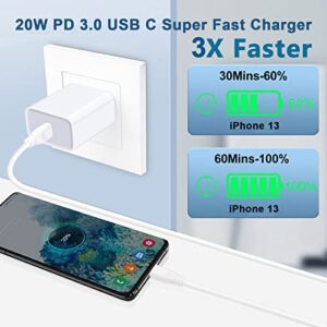 USB C Wall Charger, 2Pack 20W PD Power Adapter USBC Fast Charging Block Brick Box Type C Wall Plug for iPhone 14/14 Pro Max/14 Plus/13 12 11 Pro Max/Mini/SE/XR/XS/X/8,iPad,Samsung S23 S22 S21 S20 A53