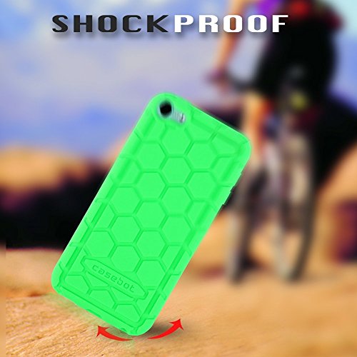 Fintie Silicone Case for iPod Touch 7 iPod Touch 6 iPod Touch 5 - (Honey Comb Series) Impact Shockproof Anti Slip Soft Protective Cover for iPod Touch 7th 6th 5th, Green-Glow in The Dark