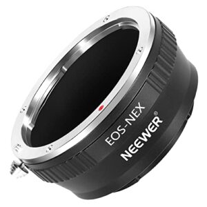 neewer mount lens adapter manual focus ring compatible with canon ef/ef-s lens to sony e mount camera a1 a9 a7 a7c a7r a7s a6600 a6400 nex-7 nex-6 zv-e10 fx30, not compatible with canon stm lenses