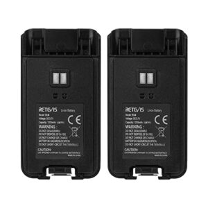 retevis rt68 two way radio battery,3.7v 1200mah original li-ion battery,compatible with retevis rt68 walkie talkies (2pack)