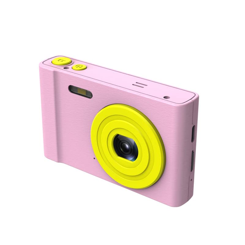 Kids Camera Vlogging Camera Video Digital DV Camera MP3 for Boys Girls Mini Gift 16x Zoom Photography (No Card,Pink)