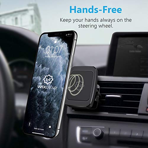 WixGear Magnetic Phone Car Mount, [2 Pack] Air Vent Car Phone Mount Holder, Phone Holder for Car with Twist-Lock Base, Compatible with All Smartphones