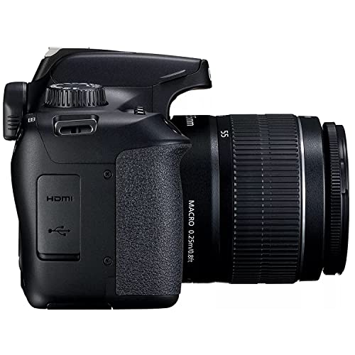 Canon EOS 4000D (Rebel T100) DSLR Camera w/18-55mm F/3.5-5.6 Zoom Lens + 75-300mm F/4-5.6 III Lens + 420-800mm f/8.3 HD Telephoto Lens + 2X 64GB Memory + Case + Filters + Tripod + More (35pc Bundle)