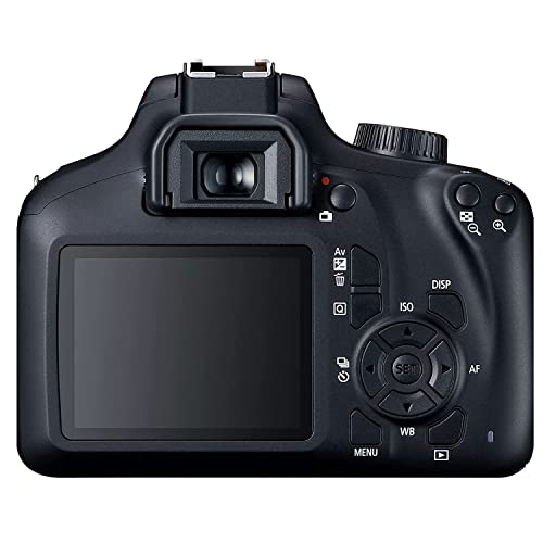 Canon EOS 4000D (Rebel T100) DSLR Camera w/18-55mm F/3.5-5.6 Zoom Lens + 75-300mm F/4-5.6 III Lens + 420-800mm f/8.3 HD Telephoto Lens + 2X 64GB Memory + Case + Filters + Tripod + More (35pc Bundle)