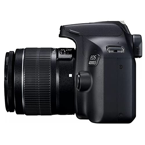 Canon EOS 4000D (Rebel T100) DSLR Camera w/18-55mm F/3.5-5.6 Zoom Lens + 420-800mm f/8.3 HD Telephoto Lens + 2X 64GB Memory + Hood + Case + Filters + Tripod + More (35pc Bundle)