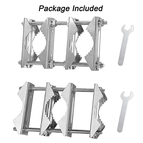 Wdwlbsm 2 Pack Double Antenna Mast Clamp V Jaw Block 5.5" Bolts & 3 Setup Options, Anti-Rust Heavy Duty Pole to Pole Mounting Kit Bracket Holder for Ham, CB, TV, Pipe, Flag Post, Umbrella, Parasols
