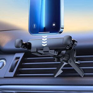 offcurve car phone holder mount-2023 upgrade metal hook clip air vent cell phone holder for car auto lock hands free car cell phone mount for iphone 14 pro max 13 12 & all 4”-7” smartphones