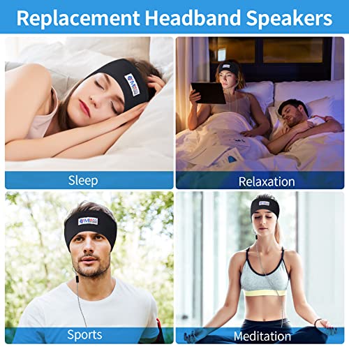 MMUSS Pillow Speakers with Stereo Sleep Ultra Thin Speakers for Sleep Headphones Black