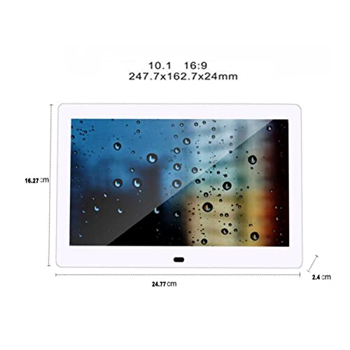 10 Inch Screen LED Backlight HD 1024 * 600 Digital Photo Frame Electronic Album Picture Music Movie Full Function (Color : White, Size : UK Plug)