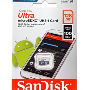 SanDisk 128GB Ultra (2 Pack) MicroSD Class 10 100MB/s Micro SDXC Memory Card SDSQUNR-128G Bundle with (1) GoRAM Reader (128GB, 2 Pack)