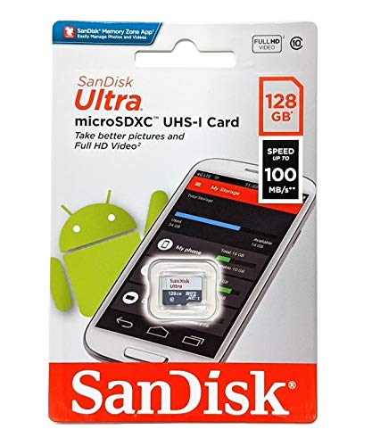 SanDisk 128GB Ultra (2 Pack) MicroSD Class 10 100MB/s Micro SDXC Memory Card SDSQUNR-128G Bundle with (1) GoRAM Reader (128GB, 2 Pack)