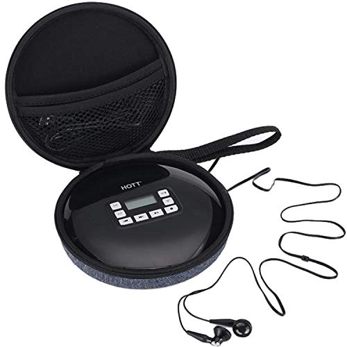 Portable CD Player Case/Bag, Hard Carrying Travel Storage Case Compatible for HOTT Portable CD Player 511/611/711/611T Personal Compact Disc Player, CDs, Headphone, USB Cable and AUX Cable