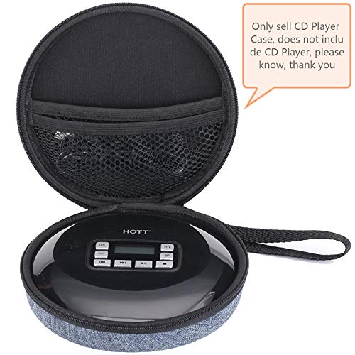 Portable CD Player Case/Bag, Hard Carrying Travel Storage Case Compatible for HOTT Portable CD Player 511/611/711/611T Personal Compact Disc Player, CDs, Headphone, USB Cable and AUX Cable