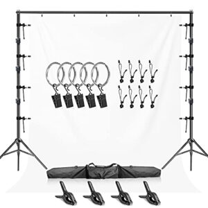limostudio 10 x 9.6 feet large and heavy duty backdrop stand with elastic string clip, crossbar ring clip, spring clamp, background support system kit for photography, events, agg3002