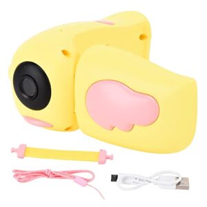 YYOYY Children Digital Camera, 2 Inch Screen HD Kids Camera, 4 Photo Stickers and 9 Filters, USB Rechargeable, Support Multiple Games, for GirlsBoys Birthday Gifts (Yellow)