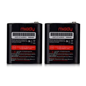 miady pack of 2 two-way radio rechargeable batteries 3.6v 1000mah for talkabout motorola 53615 kebt-071a kebt-071-b kebt-071-c kebt-071-d