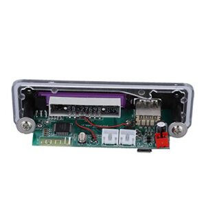 fosa DC 5V/12V Bluetooth 5.0 Audio Decoder Board Audio Module USB AUX SD FM Radio Lossless MP3/WMA/WAV/FLAC/APE Decoder Board Module, Colors Screen Display(Black)