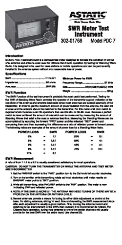 Astatic 302-01768 PDC7 Compact SWR Meter, Black